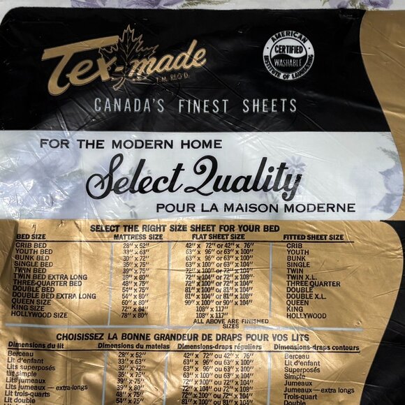 NOS Royal Orchid Texmade Vintage Twin Flat Sheet 72" x 100" Finished - Picture 6 of 10